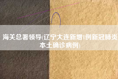 海关总署领导(辽宁大连新增1例新冠肺炎本土确诊病例)