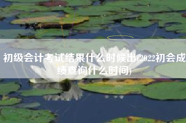 初级会计考试结果什么时候出(2022初会成绩查询什么时间)