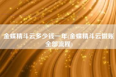 金蝶精斗云多少钱一年(金蝶精斗云做账全部流程)