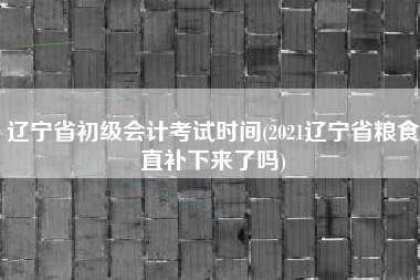 详细阅读:辽宁省初级会计考试时间(2021辽宁省粮食直补下来了吗) 辽宁省初级会计考试时间(2021辽宁省粮食直补下来了吗)
