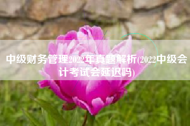 中级财务管理2022年真题解析(2022中级会计考试会延迟吗)