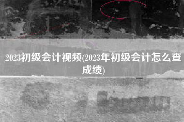 2023初级会计视频(2023年初级会计怎么查成绩)