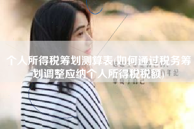 个人所得税筹划测算表(如何通过税务筹划调整应纳个人所得税税额)