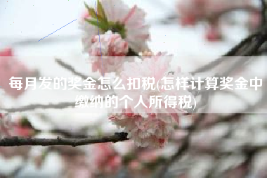 每月发的奖金怎么扣税(怎样计算奖金中缴纳的个人所得税)