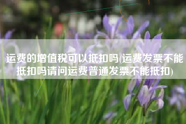 详细阅读:运费的增值税可以抵扣吗(运费发票不能抵扣吗请问运费普通发票不能抵扣) 运费的增值税可以抵扣吗(运费发票不能抵扣吗请问运费普通发票不能抵扣)