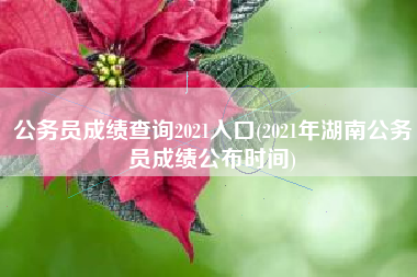 公务员成绩查询2021入口(2021年湖南公务员成绩公布时间)