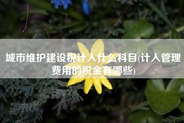 城市维护建设税计入什么科目(计入管理费用的税金有哪些)
