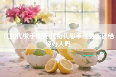 代扣代缴手续费(代扣代缴手续费返还给经办人吗)
