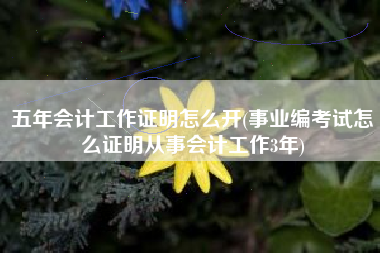 五年会计工作证明怎么开(事业编考试怎么证明从事会计工作3年)