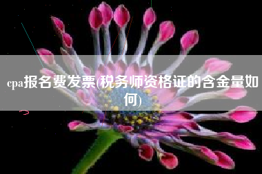 详细阅读:cpa报名费发票(税务师资格证的含金量如何) cpa报名费发票(税务师资格证的含金量如何)