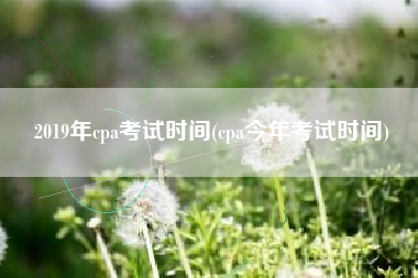 2019年cpa考试时间(cpa今年考试时间)