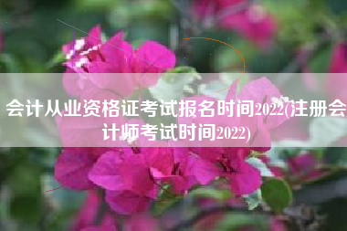 详细阅读:会计从业资格证考试报名时间2022(注册会计师考试时间2022) 会计从业资格证考试报名时间2022(注册会计师考试时间2022)