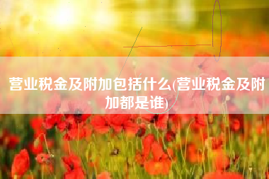 营业税金及附加包括什么(营业税金及附加都是谁)