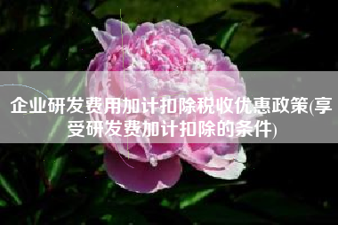 企业研发费用加计扣除税收优惠政策(享受研发费加计扣除的条件)