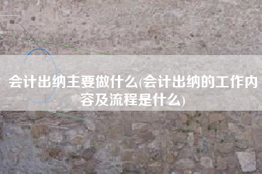会计出纳主要做什么(会计出纳的工作内容及流程是什么)