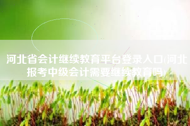 河北省会计继续教育平台登录入口(河北报考中级会计需要继续教育吗)