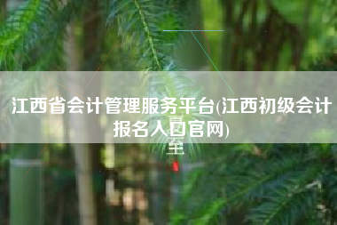 详细阅读:江西省会计管理服务平台(江西初级会计报名入口官网) 江西省会计管理服务平台(江西初级会计报名入口官网)