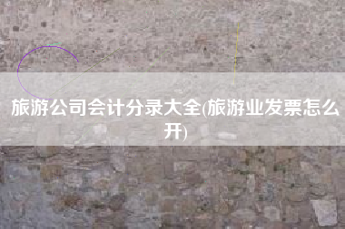 旅游公司会计分录大全(旅游业发票怎么开)