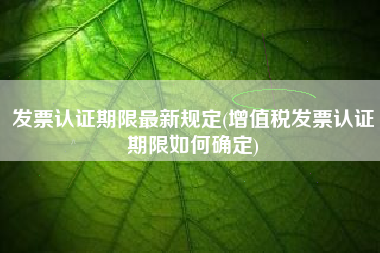 发票认证期限最新规定(增值税发票认证期限如何确定)