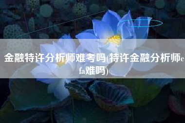 金融特许分析师难考吗(特许金融分析师cfa难吗)