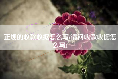 正规的收款收据怎么写(请问收款收据怎么写)