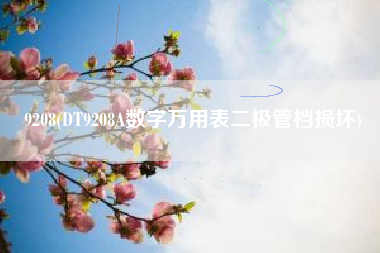 详细阅读:9208(DT9208A数字万用表二极管档损坏) 9208(DT9208A数字万用表二极管档损坏)