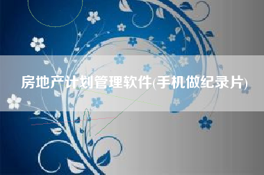 详细阅读:房地产计划管理软件(手机做纪录片) 房地产计划管理软件(手机做纪录片)