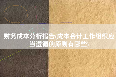 详细阅读:财务成本分析报告(成本会计工作组织应当遵循的原则有哪些) 财务成本分析报告(成本会计工作组织应当遵循的原则有哪些)