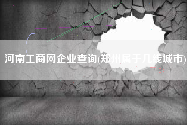 河南工商网企业查询(郑州属于几线城市)