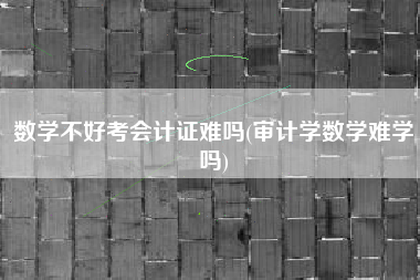 数学不好考会计证难吗(审计学数学难学吗)