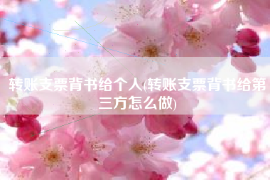 详细阅读:转账支票背书给个人(转账支票背书给第三方怎么做) 转账支票背书给个人(转账支票背书给第三方怎么做)