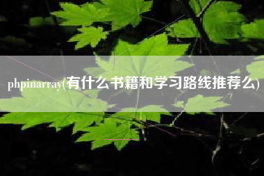 详细阅读:phpinarray(有什么书籍和学习路线推荐么) phpinarray(有什么书籍和学习路线推荐么)