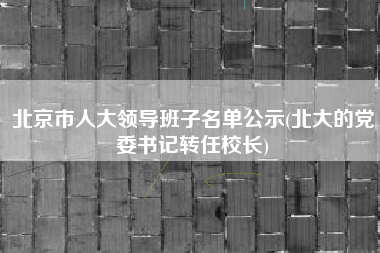 北京市人大领导班子名单公示(北大的党委书记转任校长)