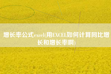 详细阅读:增长率公式excel(用EXCEL如何计算同比增长和增长率啊) 增长率公式excel(用EXCEL如何计算同比增长和增长率啊)