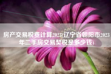 房产交易税费计算2023(辽宁省朝阳市2023年二手房交易契税是多少钱)