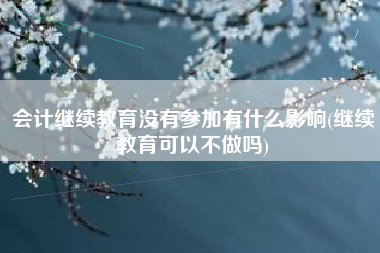会计继续教育没有参加有什么影响(继续教育可以不做吗)