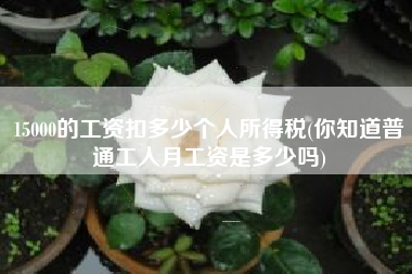 15000的工资扣多少个人所得税(你知道普通工人月工资是多少吗)