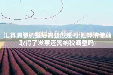 详细阅读:汇算清缴调整后需要做账吗(汇算清缴前取得了发票还需纳税调整吗) 汇算清缴调整后需要做账吗(汇算清缴前取得了发票还需纳税调整吗)