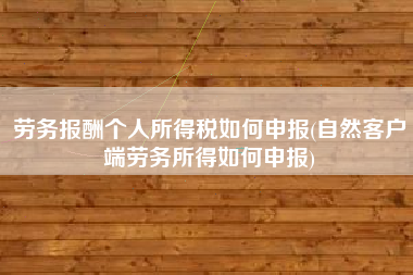 劳务报酬个人所得税如何申报(自然客户端劳务所得如何申报)