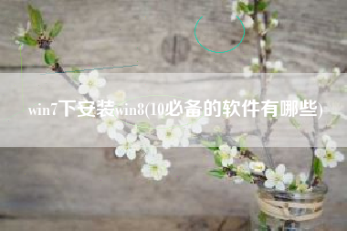 win7下安装win8(10必备的软件有哪些)