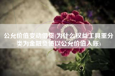 详细阅读:公允价值变动借贷(为什么权益工具重分类为金融负债以公允价值入账) 公允价值变动借贷(为什么权益工具重分类为金融负债以公允价值入账)