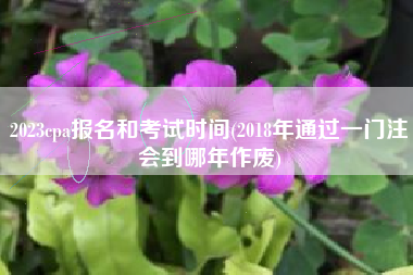 2023cpa报名和考试时间(2018年通过一门注会到哪年作废)
