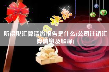 所得税汇算清缴报告是什么(公司注销汇算清缴及解释)