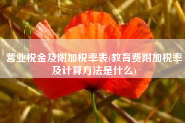 详细阅读:营业税金及附加税率表(教育费附加税率及计算方法是什么) 营业税金及附加税率表(教育费附加税率及计算方法是什么)