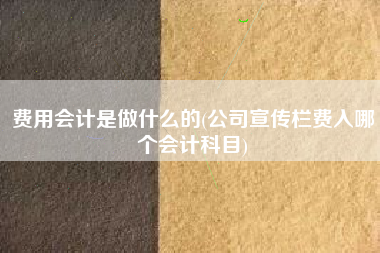 详细阅读:费用会计是做什么的(公司宣传栏费入哪个会计科目) 费用会计是做什么的(公司宣传栏费入哪个会计科目)