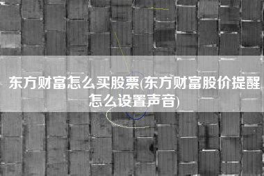 东方财富怎么买股票(东方财富股价提醒怎么设置声音)