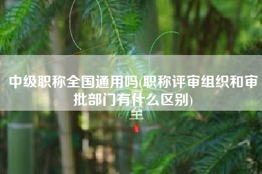 详细阅读:中级职称全国通用吗(职称评审组织和审批部门有什么区别) 中级职称全国通用吗(职称评审组织和审批部门有什么区别)