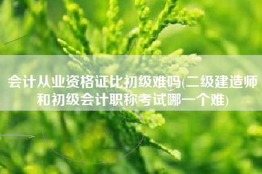 详细阅读:会计从业资格证比初级难吗(二级建造师和初级会计职称考试哪一个难) 会计从业资格证比初级难吗(二级建造师和初级会计职称考试哪一个难)