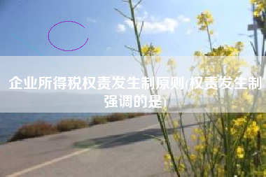 企业所得税权责发生制原则(权责发生制强调的是)