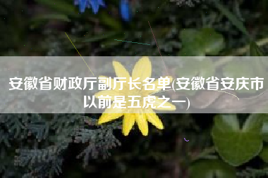 详细阅读:安徽省财政厅副厅长名单(安徽省安庆市以前是五虎之一) 安徽省财政厅副厅长名单(安徽省安庆市以前是五虎之一)